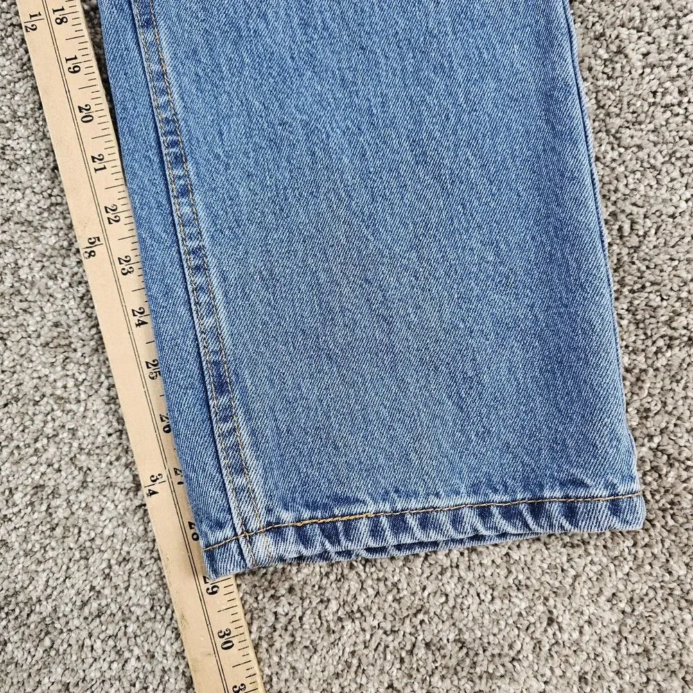Levis 505 Jeans Mens 36x29 Blue Denim Regular Straight Grunge Distressed Skate